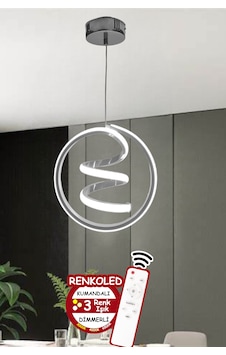 Renkoled Aydınlatma Kumandalı 3 Renk Modern Sarkıt Led Avize Krom 3 Renk Kumandalı Renkoled Aydınlatma Kumandalı 3 Renk Modern Sarkıt Led Avize Krom 3 Renk Kumandalı