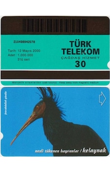 Nesli Tükenen Hayvanlar / Kelaynak Telefon Kartı 30 Kontör Türk Telekom. 12 Mayıs 2000. Nesli Tükenen Hayvanlar / Kelaynak Telefon Kartı 30 Kontör Türk Telekom. 12 Mayıs 2000.