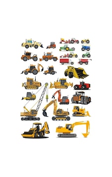 İş Makineleri Sticker Set-1 19 Parça Telefon, Tablet, Defter, Laptop Sticker İş Makineleri Sticker Set-1 19 Parça Telefon, Tablet, Defter, Laptop Sticker