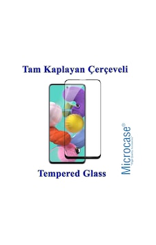 Samsung Uyumlu Galaxy A51 Tam Kaplayan Çerçeveli Tempered Cam - Siyah Samsung Uyumlu Galaxy A51 Tam Kaplayan Çerçeveli Tempered Cam - Siyah
