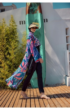 Remsa Morika Desenli Şifon Kimono Pareo Rms-rp028-26 Mor Remsa Morika Desenli Şifon Kimono Pareo Rms-rp028-26 Mor