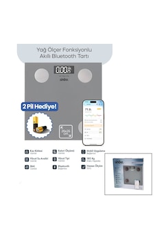 Gri Yağ Ölçer Akıllı Bluetooth Cam Baskül Pilli 180kg/50gr 26x26cm 8-kişi Hafıza Lcd Ekran Gösterge Sbs-4473 4801 Gri Yağ Ölçer Akıllı Bluetooth Cam Baskül Pilli 180kg/50gr 26x26cm 8-kişi Hafıza Lcd Ekran Gösterge Sbs-4473 4801