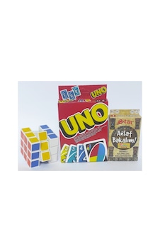 108 Kartlı Uno - 55 Kartlı Anlat Bakalım Tabu Kartları Ve Zeka Küpü 3lü Set