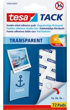 Tesa Tack Şeffaf Çift Taraflı Yapışkan Pedler