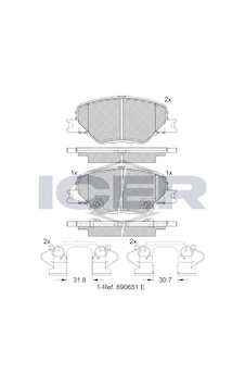 ÖN FREN BALATASI OPEL INSIGNIA B 2017-2022 16JANT (ICER SPAIN) ÖN FREN BALATASI OPEL INSIGNIA B 2017-2022 16JANT (ICER SPAIN)