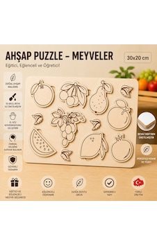 Ahşap Puzzle - Meyveler: Eğitici Ve Öğretici Okul Öncesi Zeka Oyunu 30x20 Cm Ahşap Puzzle - Meyveler: Eğitici Ve Öğretici Okul Öncesi Zeka Oyunu 30x20 Cm