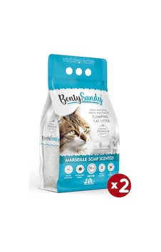 Benty Sandy Marsilya Sabun Kokulu İnce Topaklaşan Bentonit Kedi Kumu 2 x 10 L Benty Sandy Marsilya Sabun Kokulu İnce Topaklaşan Bentonit Kedi Kumu 2 x 10 L