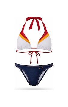 Speedo Universal 2 Pce Triangle Splice String Bikini Sp8032754894 Siyah-beyaz-kırmızı