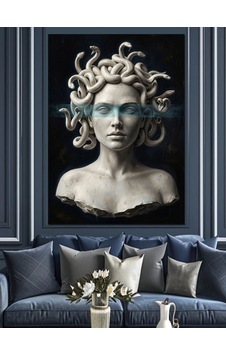 Medusa Heykeli Klasik Büst Sanatı Dekoratif Kanvas - Mdf Ahşap Tablo Medusa Heykeli Klasik Büst Sanatı Dekoratif Kanvas - Mdf Ahşap Tablo
