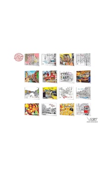 Resim Defteri 25x35 Sprelli Karton Kapak 15 Yp Karışık Desenler