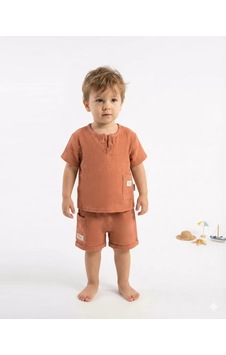 Veraura Lifestyle 6/24 Ay İp Yakalı Müslin Kumaş Bebek Takımı Kahverengi Veraura Lifestyle 6/24 Ay İp Yakalı Müslin Kumaş Bebek Takımı Kahverengi