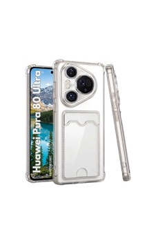 Huawei Pura 80 Ultra Uyumlu Kartlıklı Kılıf Köşe Korumalı Cüzdanlı Esnek Silikon Kapak Şeffaf Huawei Pura 80 Ultra Uyumlu Kartlıklı Kılıf Köşe Korumalı Cüzdanlı Esnek Silikon Kapak Şeffaf