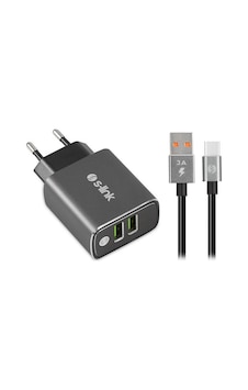 S-link Swapp SW-EHT36M Type-C 2USB, 3.1A Metal Ev Sarj Aleti Set S-link Swapp SW-EHT36M Type-C 2USB, 3.1A Metal Ev Sarj Aleti Set