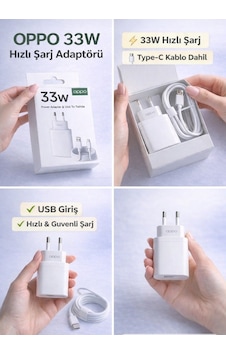 Oppo 33w Power Adaptör & Usb To Type-c Kablo 1 Oppo 33w Power Adaptör & Usb To Type-c Kablo 1