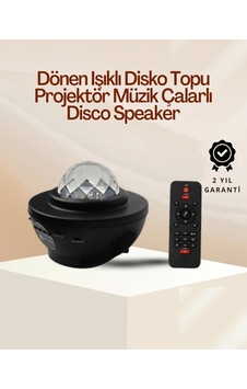 Yıldız & Okyanus Dalga Projektörü - Bluetooth / Usb Hoparlörlü Çok Renkli