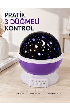 Dönen - 757 - Yıldızlı Gece Lambası Renkli Gökyüzü - Spt-gld - Projeksiyon Işığı Dönen - 757 - Yıldızlı Gece Lambası Renkli Gökyüzü - Spt-gld - Projeksiyon Işığı