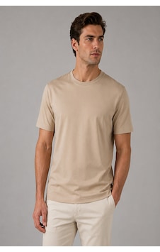 Bisse Bej Bisiklet Yaka T-shirt Ts26y26100 07 Bisse Bej Bisiklet Yaka T-shirt Ts26y26100 07