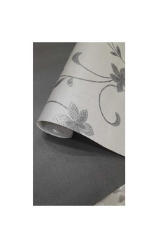 Modern Çiçek Desenli Gri Üzerine Gümüş Detaylı Duvar Kağıdı 5m2 Gri Modern Çiçek Desenli Gri Üzerine Gümüş Detaylı Duvar Kağıdı 5m2 Gri