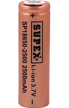 Şarjlı Pil 18650  3.7V 2500Mah Başlıksız Supex 2500