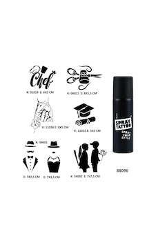 Sanatsal Modeller Spray Tattoo Geçici Dövme Seti Dark Sprey Sanatsal Modeller Spray Tattoo Geçici Dövme Seti Dark Sprey