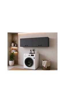 Kapaklı Antrasit Banyo Dolabı - 4 Kapaklı Çok Amaçlı Banyo Dolabı Siyah Kapaklı Antrasit Banyo Dolabı - 4 Kapaklı Çok Amaçlı Banyo Dolabı Siyah