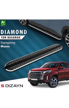 S-dizayn Ssangyong Musso Diamond Krom Yan Basamak 213 Cm 2018-2026 A+ Kalite