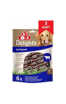 8in1 Smart Delights Beef Spirals Biftekli Burgu Köpek Ödül Maması 6'lı 60 Gr X 3 Adet