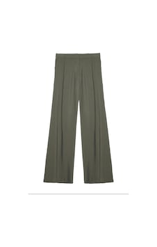 Quzu Palazzo Kumaş Pantolon Haki Haki Quzu Palazzo Kumaş Pantolon Haki Haki