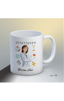 Kişiye Özel Diyetisyen Temalı Kupa Bardak-1 Beyaz Kişiye Özel Diyetisyen Temalı Kupa Bardak-1 Beyaz