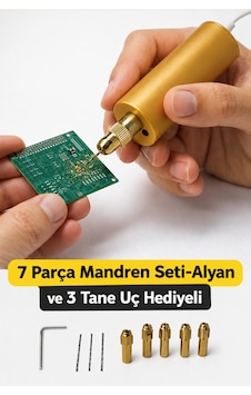 Muraytekno Usb Mini Drill Matkap Seti 7 Parça Mandren Seti, 3 Adet Mikro Matkap Ucu,hassas Delme ,dıy, Gold Muraytekno Usb Mini Drill Matkap Seti 7 Parça Mandren Seti, 3 Adet Mikro Matkap Ucu,hassas Delme ,dıy, Gold