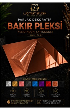 Lucitart Kendinden Yapışkanlı Parlak Dekoratif Pleksi Kare Duvar Paneli 9 Renk Seçeneği Modern Duvar Dekoru Bakır Lucitart Kendinden Yapışkanlı Parlak Dekoratif Pleksi Kare Duvar Paneli 9 Renk Seçeneği Modern Duvar Dekoru Bakır
