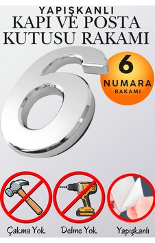 Krom Yapışkanlı Kapı Numarası 6 5 Cm / 50 Mm Küçük Boy Rakam Sayı - Daire, Posta Kutusu, Otel Oda No, Asansör, Kat Planı, Araç Model Ve Apartman İçi Dekoru İçin Kendinden Yapışkanlı Krom Numaratör 6 6 Krom Yapışkanlı Kapı Numarası 6 5 Cm / 50 Mm Küçük Boy Rakam Sayı - Daire, Posta Kutusu, Otel Oda No, Asansör, Kat Planı, Araç Model Ve Apartman İçi Dekoru İçin Kendinden Yapışkanlı Krom Numaratör 6 6