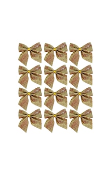 Yılbaşı Ağaç Süsü 4 Cm 12li Simli Fiyonk Altın Diğer Yılbaşı Ağaç Süsü 4 Cm 12li Simli Fiyonk Altın Diğer