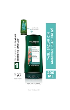 Yves Rocher Arındırıcı Saç Kremi - Yağlı Saçlar / Purete -vegan 200ml Yves Rocher Arındırıcı Saç Kremi - Yağlı Saçlar / Purete -vegan 200ml