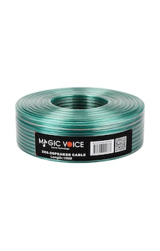 Magicvoice Mv-29557 Kalın 2x0.50mm Şeffaf Yeşil Çizgili 100metre Hoparlör Kablosu