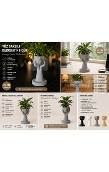 Yüz Saksılı Dekoratif Figür 25 Cm 3d Baskı Pla Modern Saksı Minimal Sanatsal Ev Dekoru Çok Renkli Yüz Saksılı Dekoratif Figür 25 Cm 3d Baskı Pla Modern Saksı Minimal Sanatsal Ev Dekoru Çok Renkli