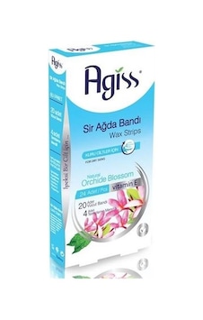 Agiss Orchide Blossom Kuru Ciltler için Vücut Sir Ağda Bantları 20'li + Temizleme Mendili 4'lü