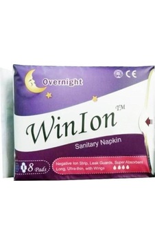 Winion Winalite Negatif İyonlu Anion Hijyenik Ped Gece 8'li Winion Winalite Negatif İyonlu Anion Hijyenik Ped Gece 8'li