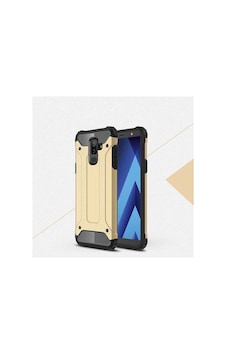 Kilifone - Samsung Uyumlu Galaxy A6 Plus 2018 - Kılıf Çift Katman Zırh Tank Crash Military Kapak - Gold Kilifone - Samsung Uyumlu Galaxy A6 Plus 2018 - Kılıf Çift Katman Zırh Tank Crash Military Kapak - Gold