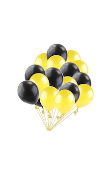25 Adet Metalik Civciv Sarısı-Siyah Karışık Balon Helyumla Uçan 25 Adet Metalik Civciv Sarısı-Siyah Karışık Balon Helyumla Uçan