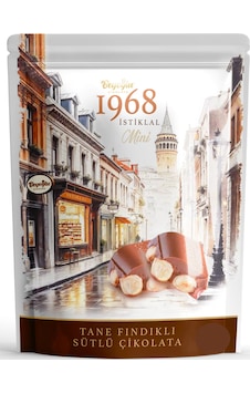 Beyoğlu 1968 İstiklal Mini Tane Fındıklı Sütlü Çikolata 150 Gr Yoğun Fındık Lezzetibeyoğlu 1968 İstiklal Mini Tane Fındıklı Sütlü Çikolata 150 Gr