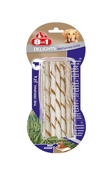 8in1 Delights Twisted Sticks Biftekli Burgu Köpek Ödül Kemiği 10'lu 55 Gr
