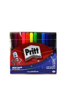 Pritt Jumbo Kalın Uçlu 12 Renk Keçeli Kalem Boya