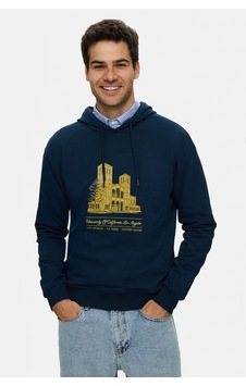 UCLA Thayer Lacivert Kapüşonlu Pamuklu Baskılı Loose Fit Erkek Sweatshirt UCLA Thayer Lacivert Kapüşonlu Pamuklu Baskılı Loose Fit Erkek Sweatshirt