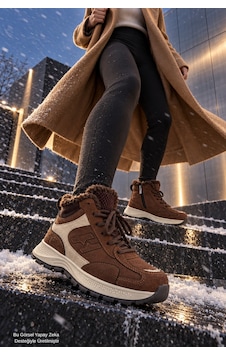 Muggo Nortex Kürklü Fermuarlı Kalın Taban Bağcıklı Kışlık Kadın Sneaker Bot Kahverengi Muggo Nortex Kürklü Fermuarlı Kalın Taban Bağcıklı Kışlık Kadın Sneaker Bot Kahverengi