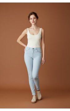 Skinny Kalıp Kadın Pantolon-byn-36000 Bebe Mavi