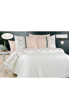 Capital Home Nakışlı Çift Kişilik Nevresim Takımı 100% Pamuklu Krem