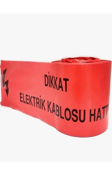 Melzo Dikkat Elektrik Kablosu Hattı Bandı Emniyet Şeridi 15cm X 2