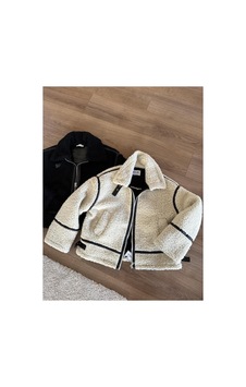 Mypagebutik Doly Siyah Şeritli Bej Peluş Ceket Bej Bej Mypagebutik Doly Siyah Şeritli Bej Peluş Ceket Bej Bej