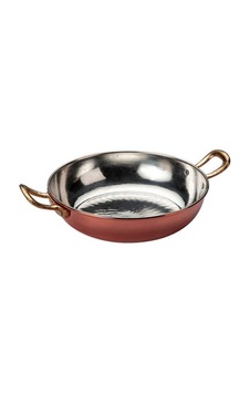 Teflon Üzeri Kalaylı Kalın Prinç Kulplu 20CM Bakır Tava Teflon Üzeri Kalaylı Kalın Prinç Kulplu 20CM Bakır Tava